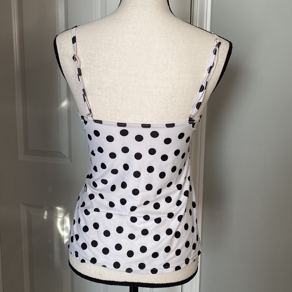 Polka Dot Layered Ruffled Swimsuit Top - Picture 9 of 11